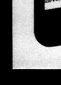 Contrast-stretched white border of the bottom-left corner: bright and even to the boundary
